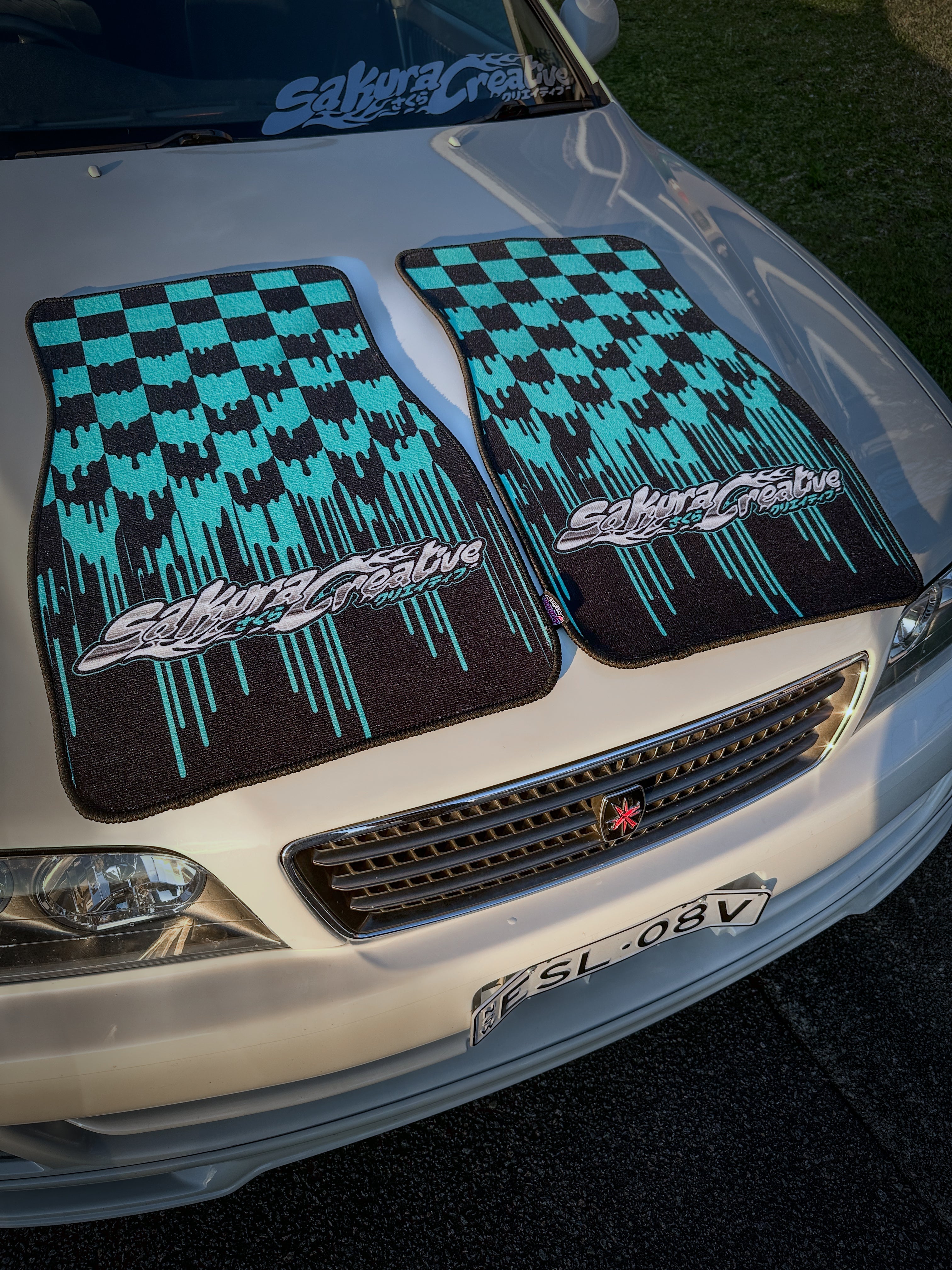 Teal Checkered Floor Mat Set - V2.0