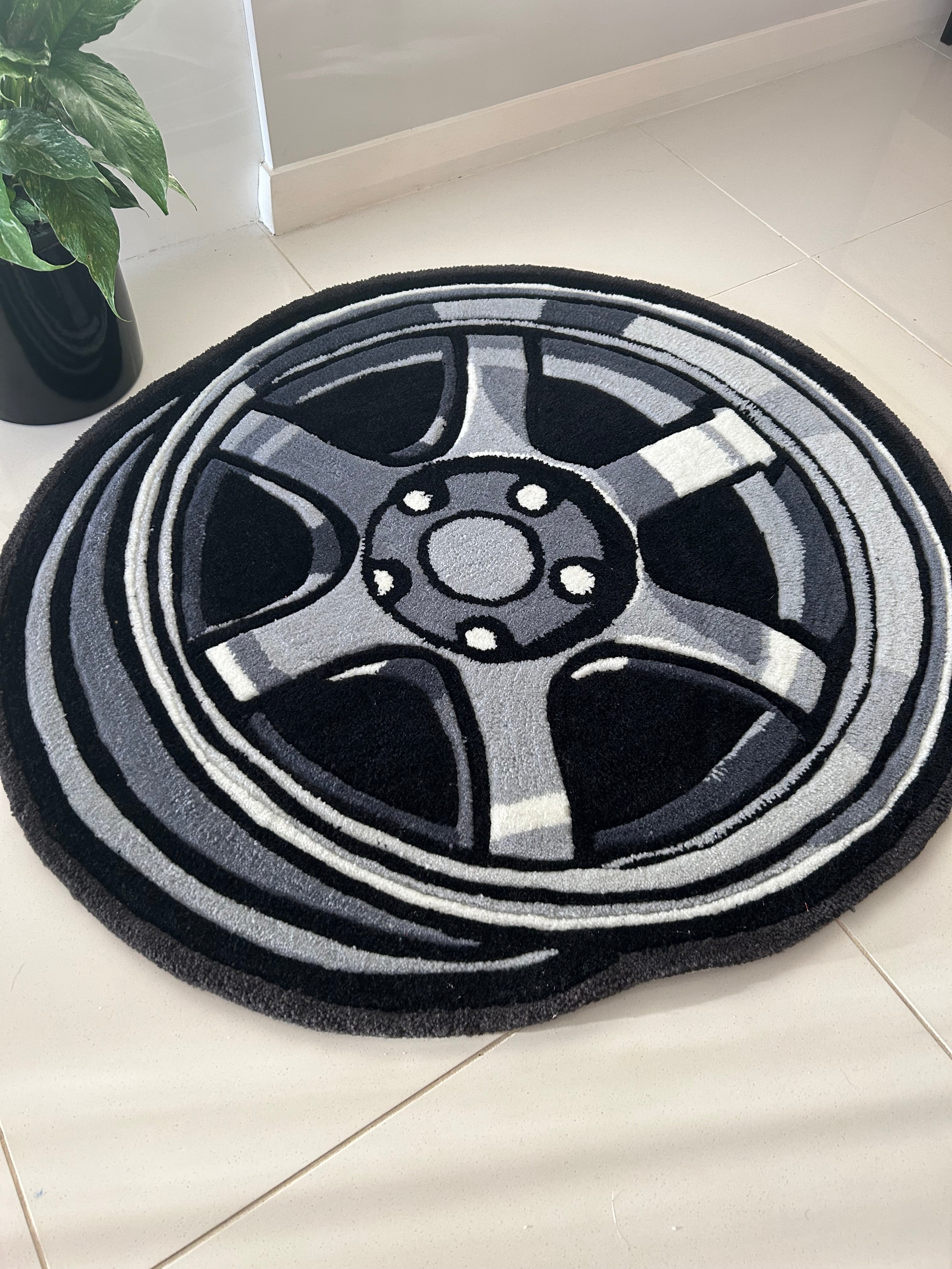 Hand Tufted Wheel Rug - TE37 – Sakura Creative