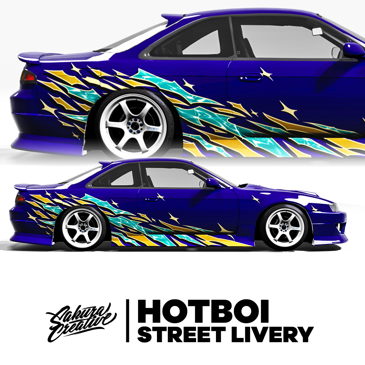 HotBoi ストリート カラーリング - ブルー &amp; ゴールド