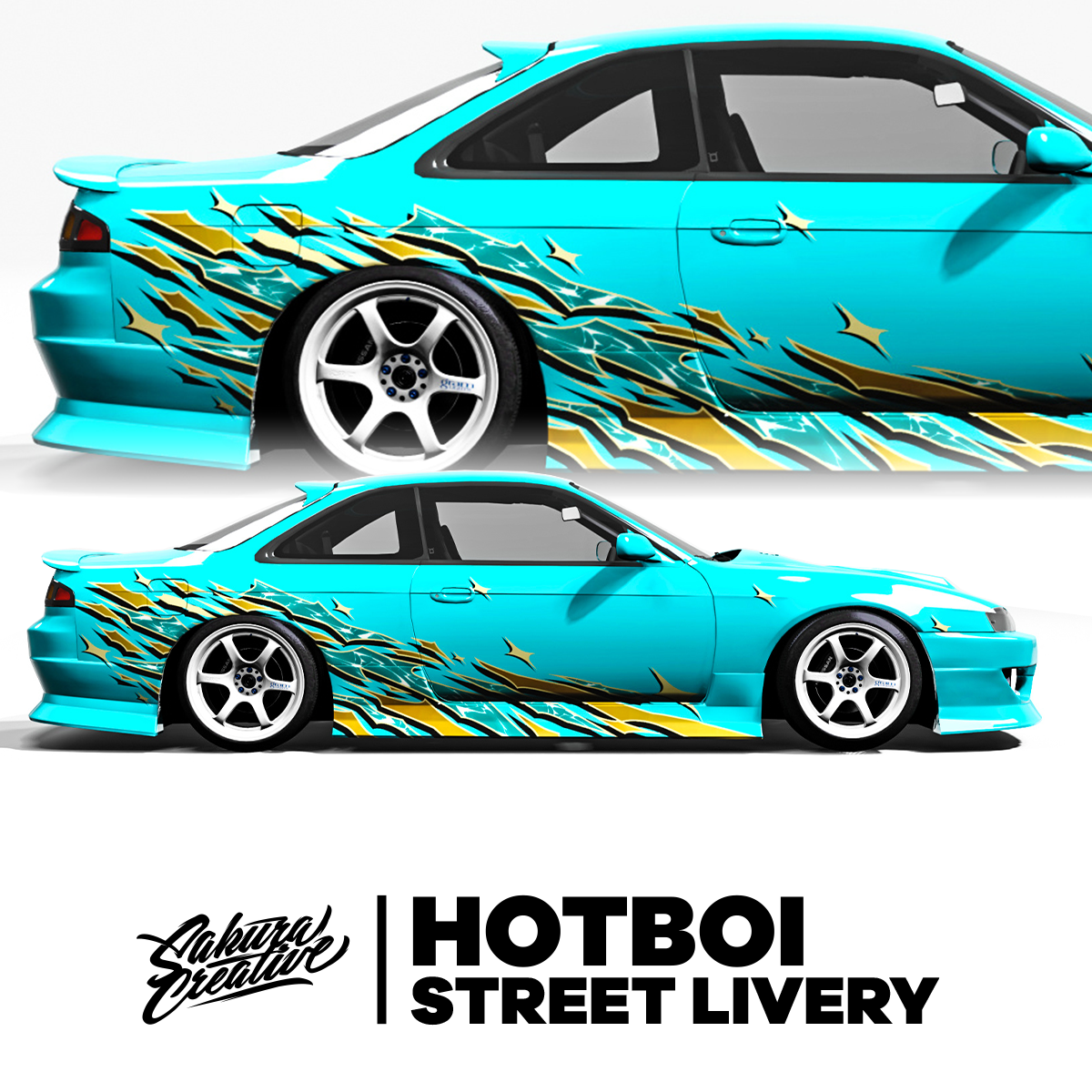HotBoi ストリート カラーリング - ブルー &amp; ゴールド